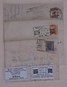 INDIA SLOGAN CANCELS 4 DIFF. 1933-1947 THREE TO USA