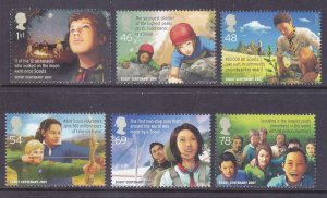 Great Britain 2492-97 MNH 2007 Scouting Centenary Full set of 6