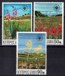 ZAYIX Cyprus 343-345 MNH Landscapes Flowers Nature 083022S151