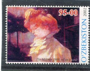 Uzbekistan 2002 TOULOUSE LAUTREC Painting Stamp Perforated Mint (NH)