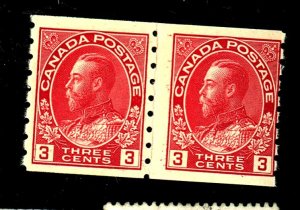 CANADA #130 MINT PASTE UP PAIR FINE OG LH Cat $141