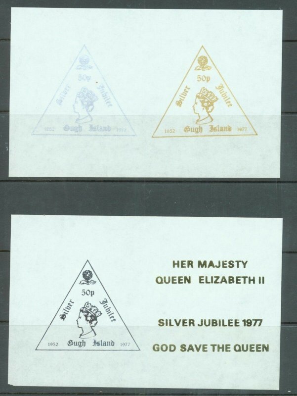 GB Gugh Island,Scillies, 1977 Silver Jubilee gold & silver imp pair & min sh MNH 