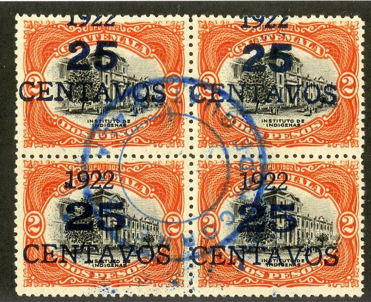 GUATEMALA 194 (2), 194a, 194c USED BLOCK/4 SCV $5.35 BIN $2.75 ARCHITECTURE