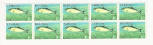 Barbuda, Postage Stamp, #174 Block of 10 Mint NH, 1974, Amberjack Fish, JFZ