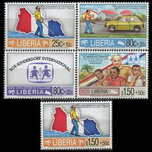 LIBERIA 1995 - Scott# B26-30 Blind Set of 5 NH