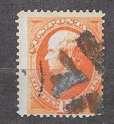 US #152   15c  Daniel Webster  brt orange   (U) CV  $210.00