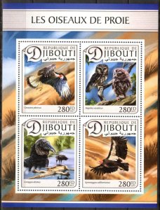 Djibouti 2017 Birds of Prey sheet MNH