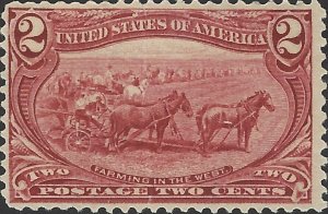 US Scott #286 Mint No Gum 2 Cent 1898 Trans Mississippi Stamp