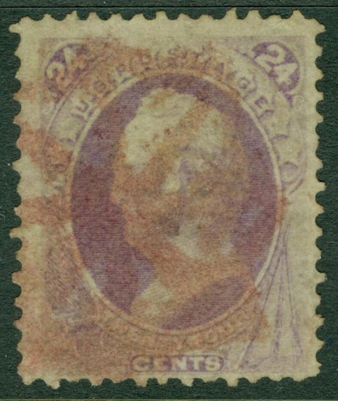 EDW1949SELL : USA 1870 Scott #153 Used Nice stamp Red cance PSAG Cert. Cat $245