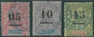 88092 - MADAGASCAR -  STAMPS :  Yvert  # 48/50   VERY  FINE Used