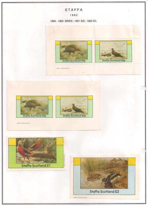 SCOTLAND - STAFFA - 1982 - Birds #8 - Perf, Imp 2v, Souv, D/L Sheets - MLH