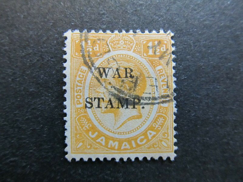 A4P21F14 Jamaica 1917 optd War Stamp 1 1/2d used