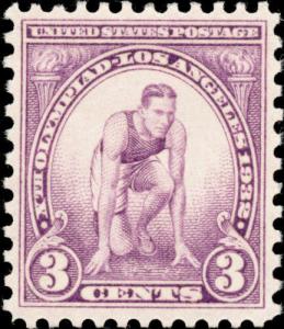 1932 3c Summer Olympics, Runner at Starting Mark Scott 718 Mint F/VF NH