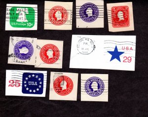 USA, Cut Squares, Lot of 10 used cut squares.  Lot 230811 -16