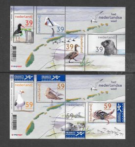 BIRDS - NETHERLANDS #1145-6 M/S MNH