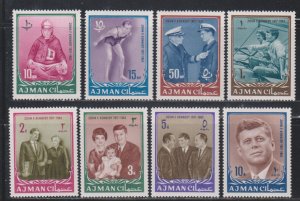 Ajman,  Kennedy (SC# 19-26) MNH SET