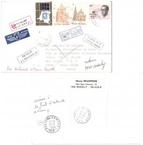 Belgium 9F Zele, 9F Wavre, 10F Congo Stamp Centenary and 65F King Baudouin 19...