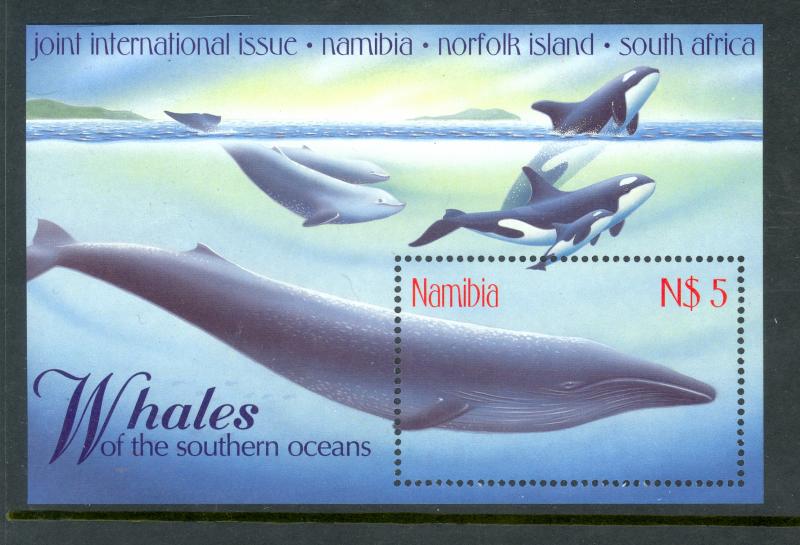 NAMIBIA 1998 WHALES OF THE SOUTHERN OCEANS Souvenir Sheet Sc 919 MNH