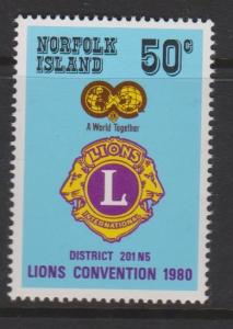 Norfolk Island Lions Club Sc#254 MNH