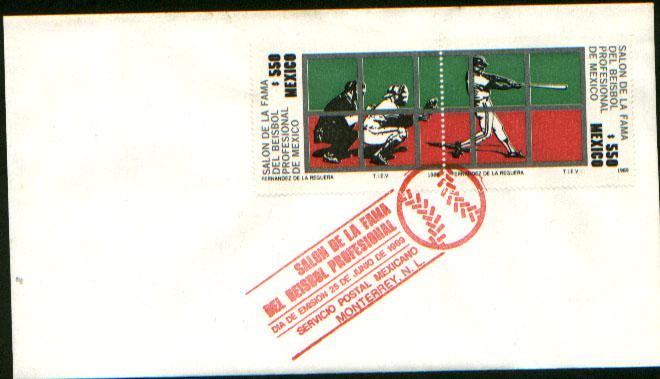 MEXICO 1616-1617, FDC Pair no label, Baseball Hall of Fame. F-VF.