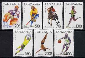 Tanzania 1993 Summer Sports unmounted mint set of 7, SG 1...