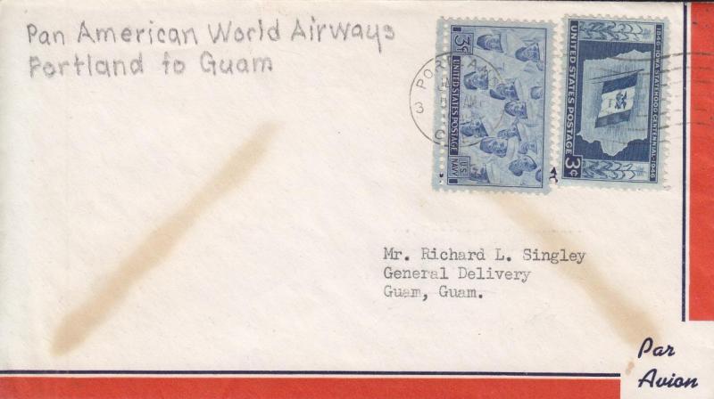 1949, 1st Flt, F14-66a, Portland, OR to Guam, Guam, See Remark (21237)