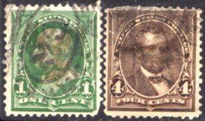 US Scott #279//280 - Regular Issue 1897-1903 Perf 12 w/ #191 Water Marks CV~$5