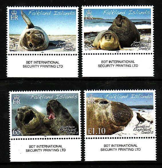 Falkland Islands-Sc#949-52- id12-unused NH set-Marine Life-Elephant Seals-Animal