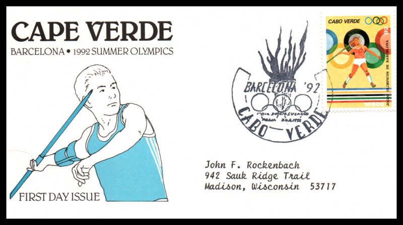 Cape Verde 624 Summer Olympics Typed FDC