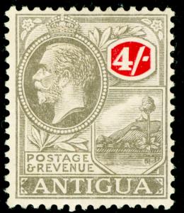 ANTIGUA SG80, 4s grey-back & red, M MINT. Cat £50.