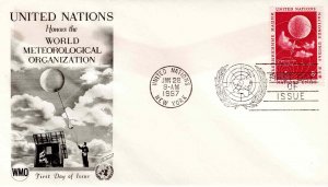 United Nations 1957 FDC Sc 50 World Meteorological UN New York Fleetwood Cachet