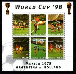 Lesotho  #1077 (1997 Soccer World Cup sheet of six) VFMNH CV $11.00