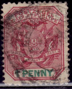 South Africa - Transvaal, 1894-96, Coat of Arms, 1d, sc#149, used