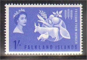 Falkland Isl. #146, Freedom From Hunger Issue, og, nh, f-vf