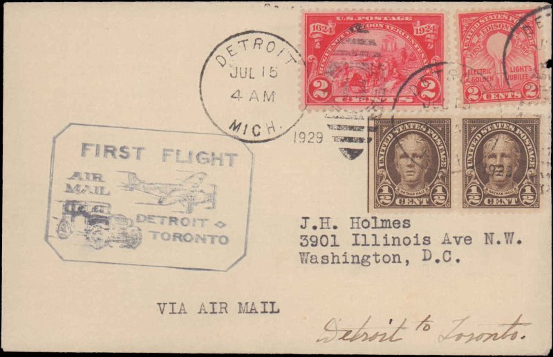 United States, Michigan, First Flight, Canada