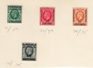 BRITISH OFFICES IN MOROCCO # 71-72,74-75 MLH KGV ISSUES