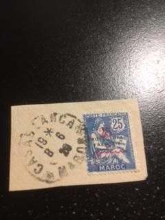 French Morocco sc 45 u on pc with postmark