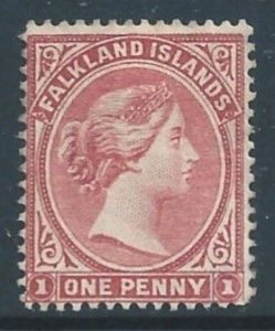Falkland Islands #12 Mint No Gum 1p Queen Victoria - Orange Red