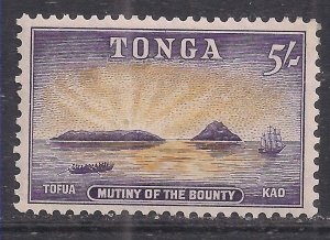 Tonga 1953 QE2 5/-d Mutiny on the bounty MM SG 112 (  E1357 )