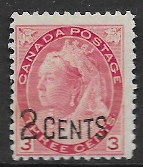 Canada 88  1899   2 cents OP  fine mint  hinged