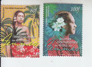 2019 Fr Polynesia Int Women's RIghts Day (2) (Scott 1224-25) MNH