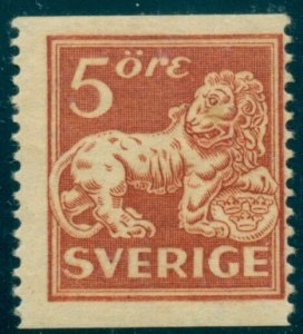 SWEDEN #133 5ore Lion, coil p. 13, unwatermarked og, LH, F/VF