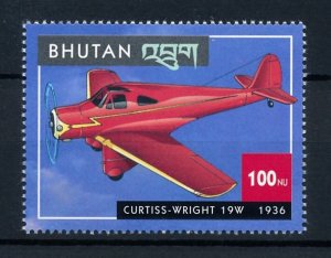 [101630] Bhutan 2000 Aviation aircraft Curtiss Wright 19W From sheet MNH