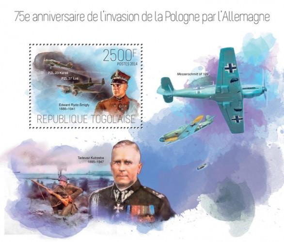 TOGO 2014 SHEET POLAND INVASION SECOND WORLD WAR WWII tg14121b