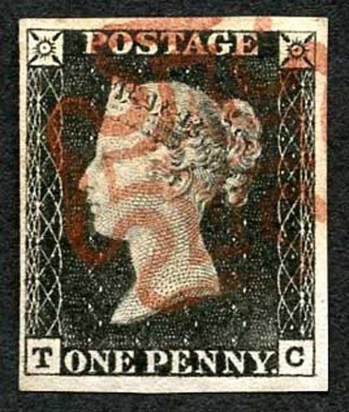 Penny Black (TC) Plate 1a Very Fine Four Margins