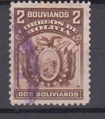 J39611, JL stamps,1901-4 bolivia used #76 arms
