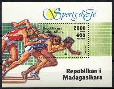 MADAGASCAR, SPORTS /SPRINT, SOUVENIR SHEET, NEVER HINGED