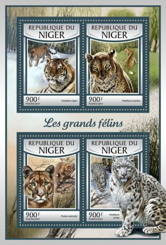 NIGER 2017 SHEET WILD CATS WILDLIFE FELINES