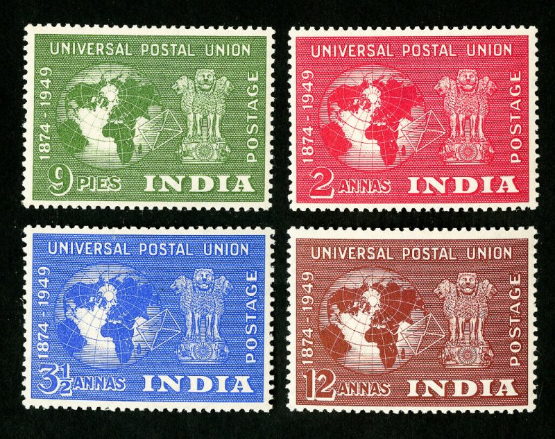 India Stamps # 223-6 VF OG LH Catalog Value $35.50