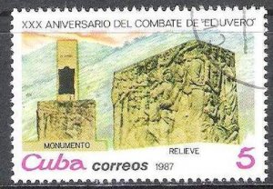CUBA Sc# 2946  BATTLE OF UVERO revolution war 1987  used / cancelled